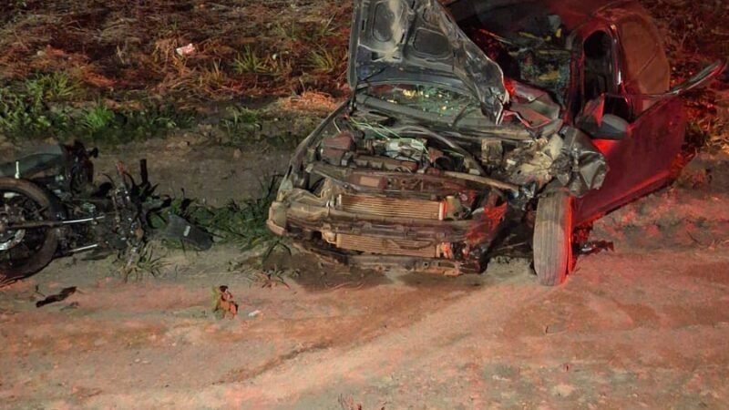 Motociclista morre após colisão com carro na BR-163 no Nortão de MT; duas pessoas ficam feridas