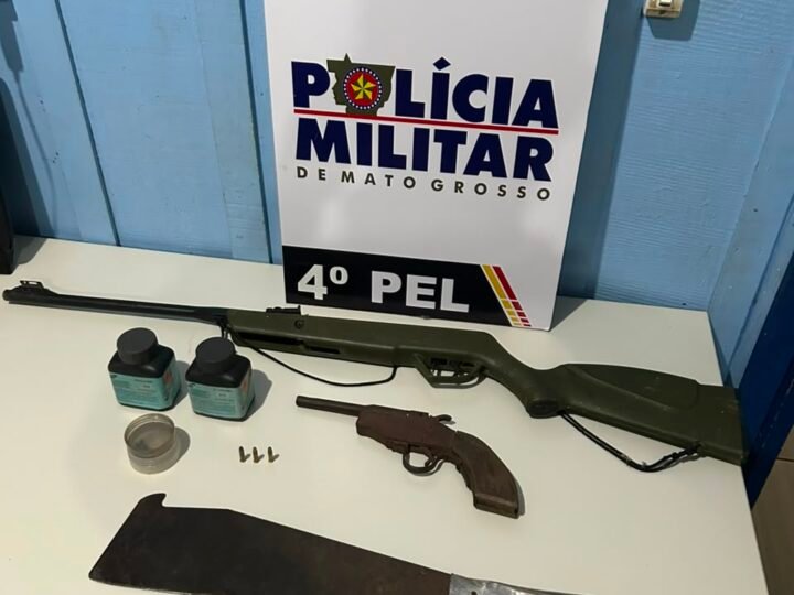 Briga entre padrasto e enteada termina com apreensão de armas e munições em MT