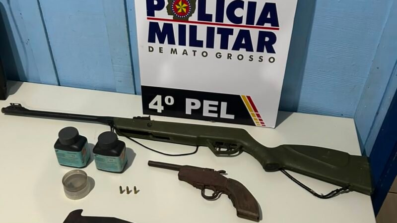 Briga entre padrasto e enteada termina com apreensão de armas e munições em MT