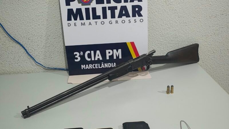 Homem é preso após polícia localizar espingarda calibre .44 escondida em chácara em Marcelândia