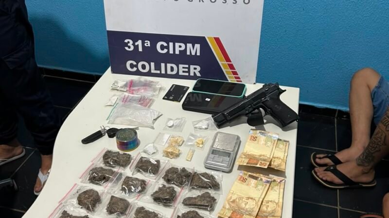 Jovem e adolescente são conduzidos por tráfico de drogas e corrupção de menores em Colíder
