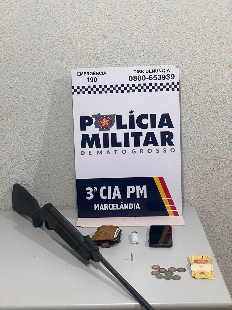 Briga em chácara termina com arma de fogo apreendida e dois conduzidos em Marcelândia