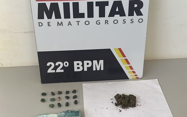 Suspeito é preso após PM encontrar pedras de droga durante abordagem em Peixoto de Azevedo