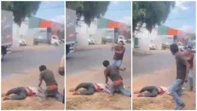 Briga termina com homem esfaqueado e lâmina cravada no peito; vídeo