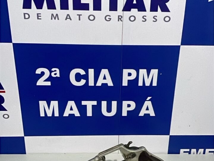 Confusão termina com tiros e arma de fogo apreendida pela Polícia Militar em Matupá 