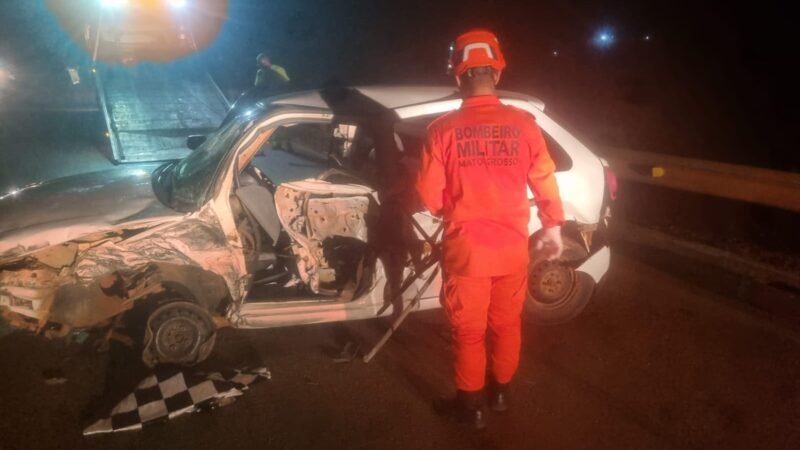 Homem fica gravemente ferido após carro capotar na BR-163 no Nortão de MT