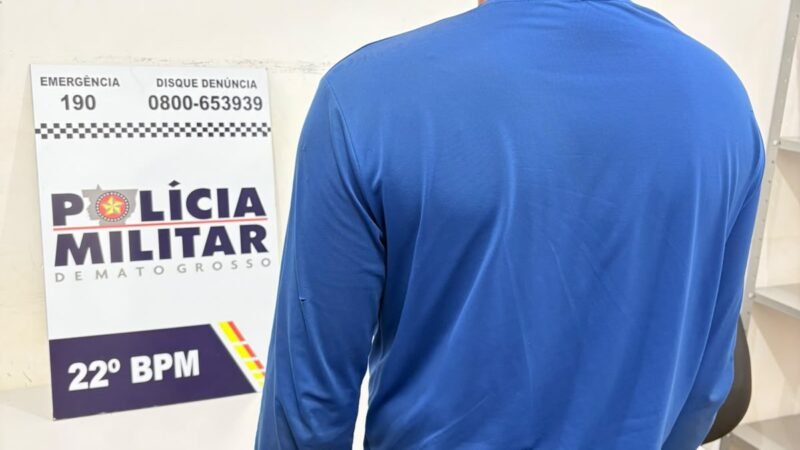 Homem com mandado de prisão em aberto é detido após ser reconhecido pela PM em Peixoto de Azevedo