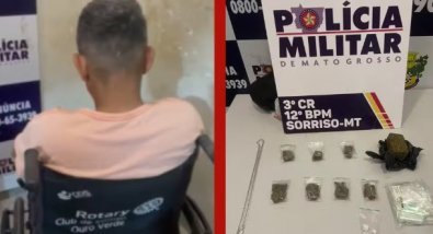 Cadeirante é flagrado com drogas e tenta fugir da PM em MT