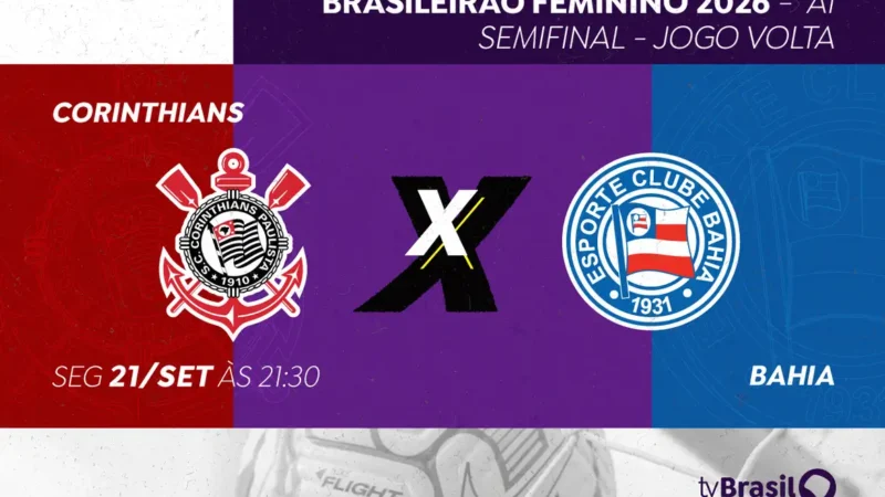 Futebol feminino: TV Brasil exibe Corinthians e Bahia pela semifinal