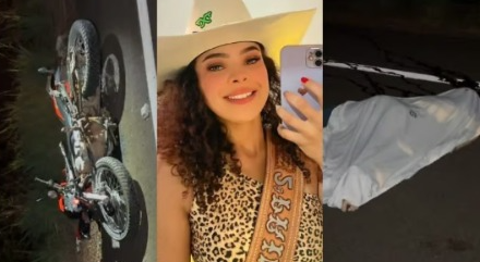 Ex-rainha do rodeio morre em acidente com anta no interior de MT; vítima estava em garupa de moto