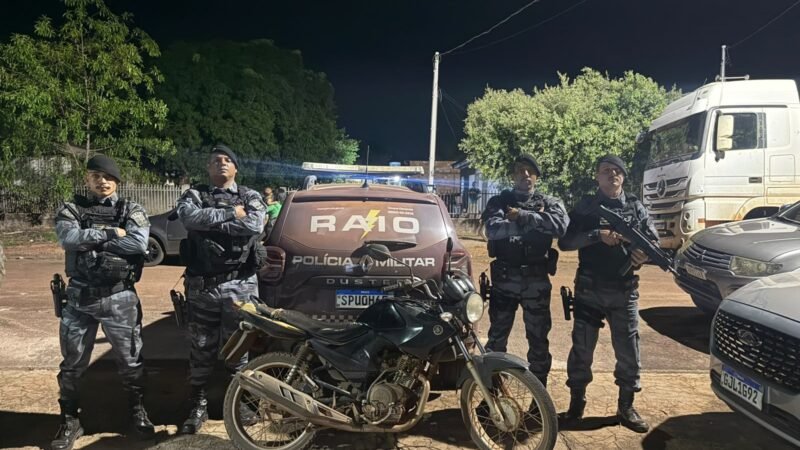 RAIO recupera motocicleta furtada após perseguição em área rural de Marcelândia