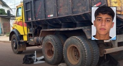 Motociclista morre esmagado por caminhão após batida em cruzamento
