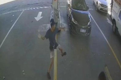Homens atacam frentista a pedradas após serem acordados em posto