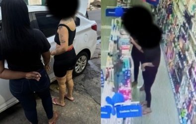 Câmera flagra mulheres furtando testes de gravidez em farmácia de MT